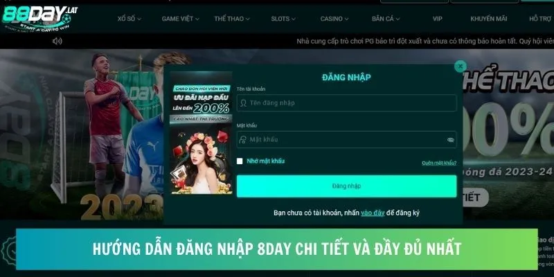 Hướng dẫn đăng nhập 8day chi tiết và đầy đủ nhất