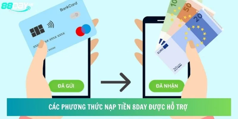 Các phương thức nạp tiền 8day được hỗ trợ 